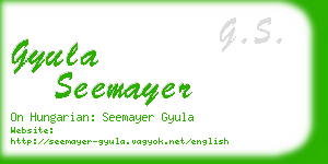 gyula seemayer business card